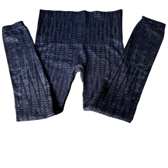 SPANX Look At Me Now Seamless Ankle Leggings Women Sz XL Indigo Tribal Shapewear - Picture 8 of 9